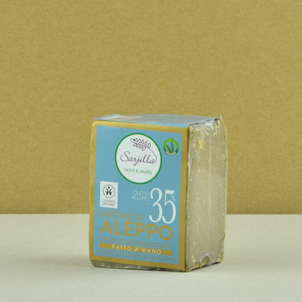 Solid Aleppo organic soap 35% Sarjilla. Buy now!